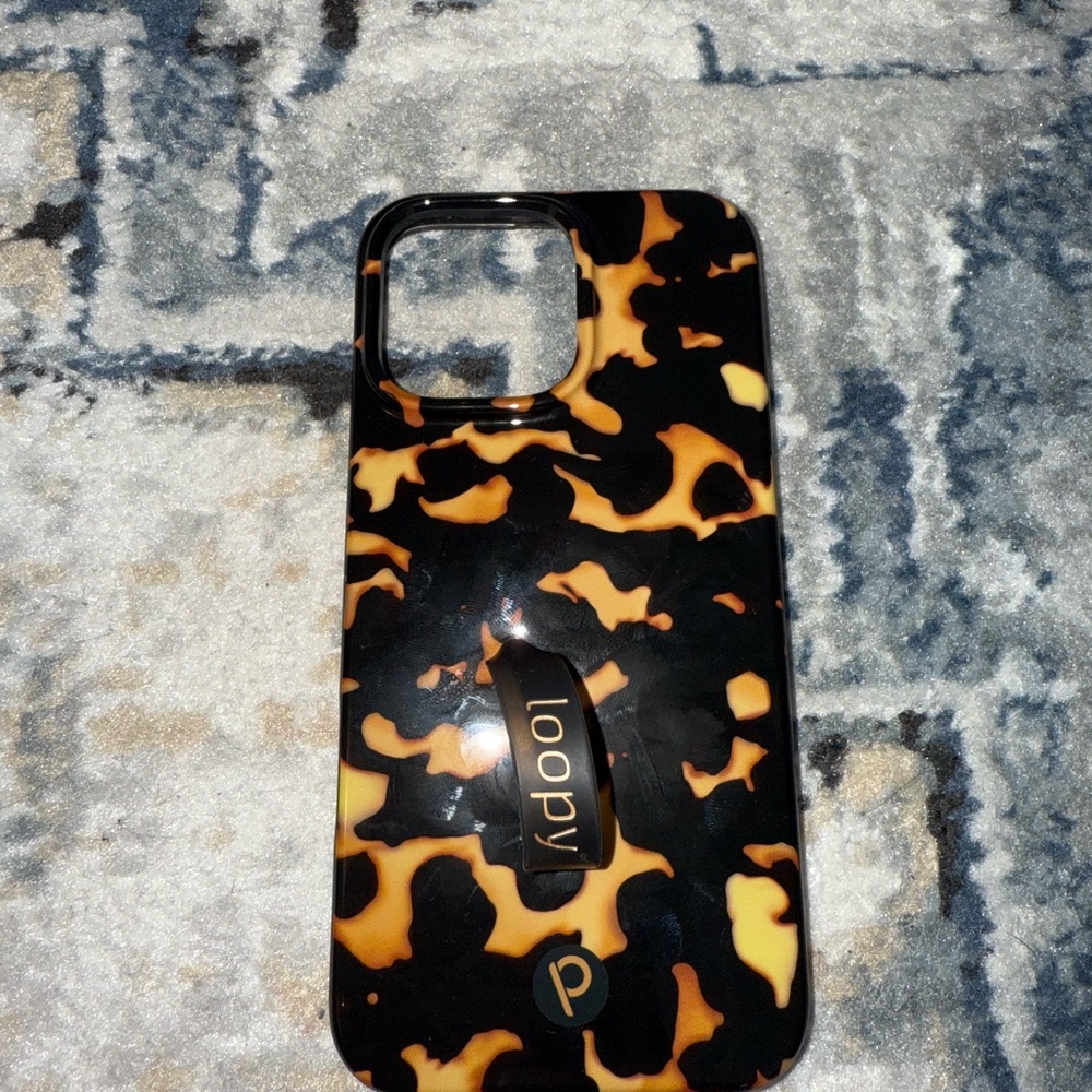 Loopy Case Black and Tan iPhone Case with Glossy Finish